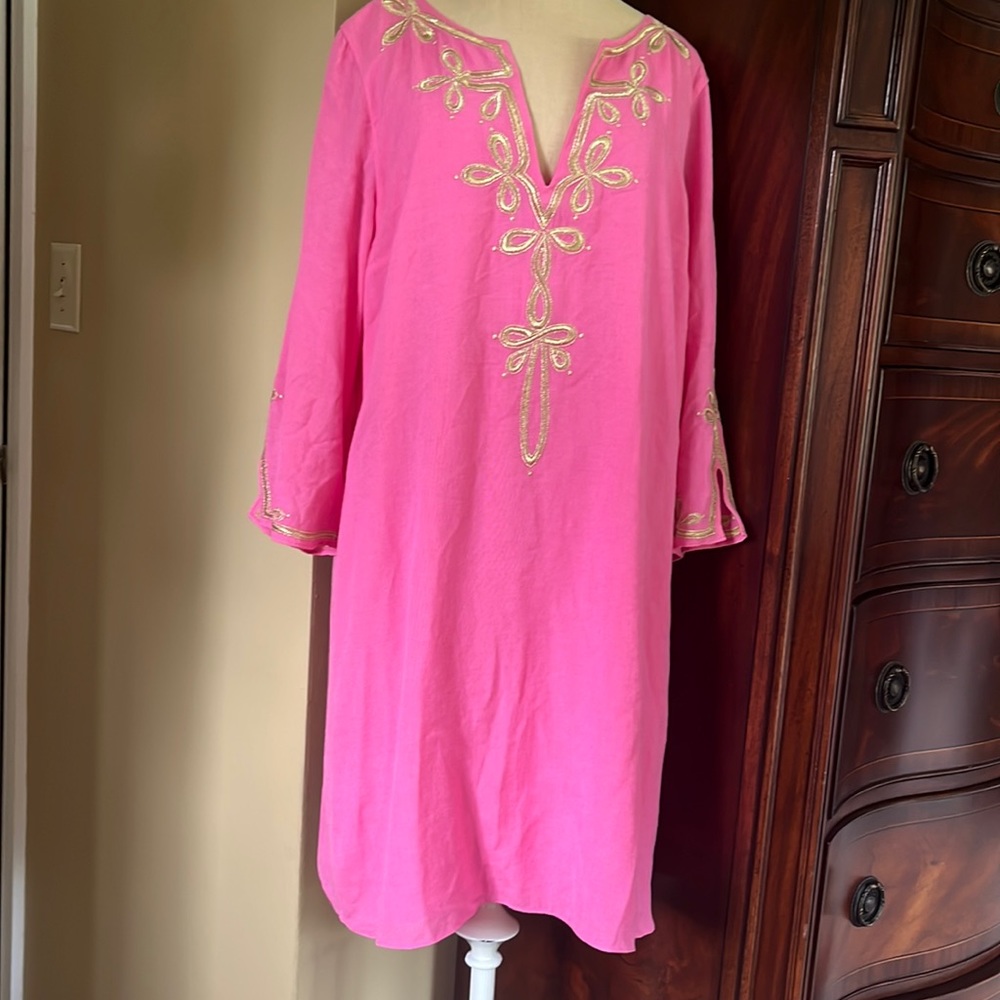 Lilly Pulitzer pink linen dress